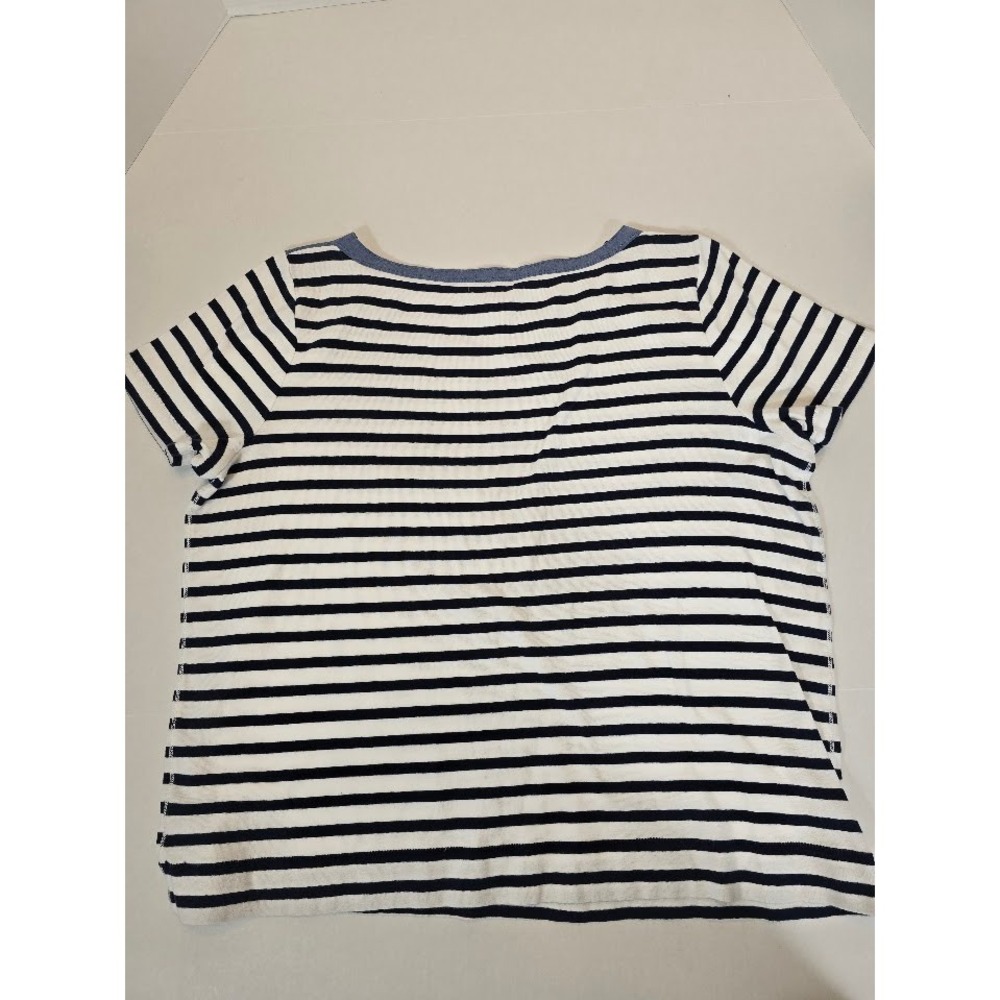 Lauren Jeans Co. Striped T-Shirt Women's 2X Blue White Short‎ Sleeve
